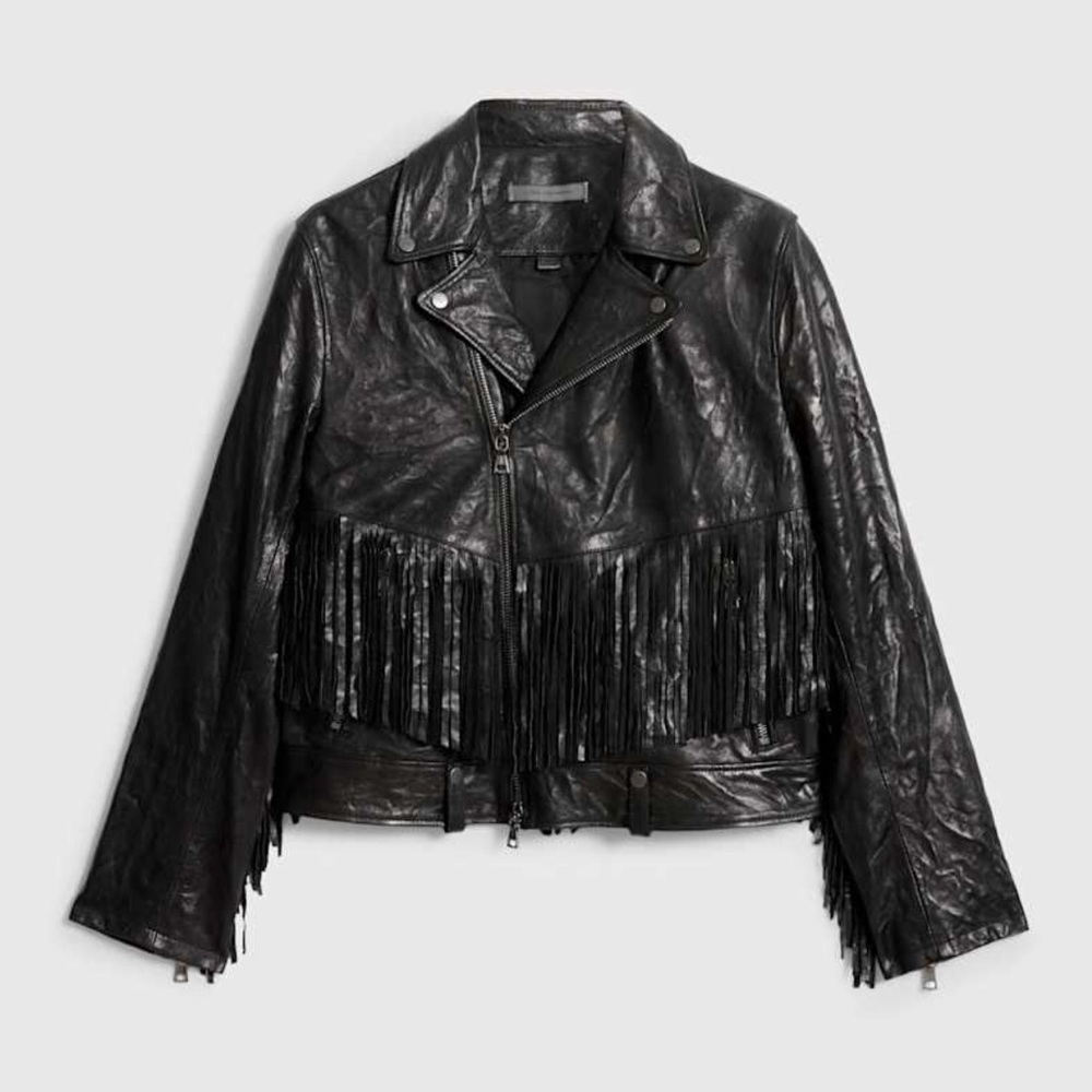 John Varvatos Black Leather Jacket